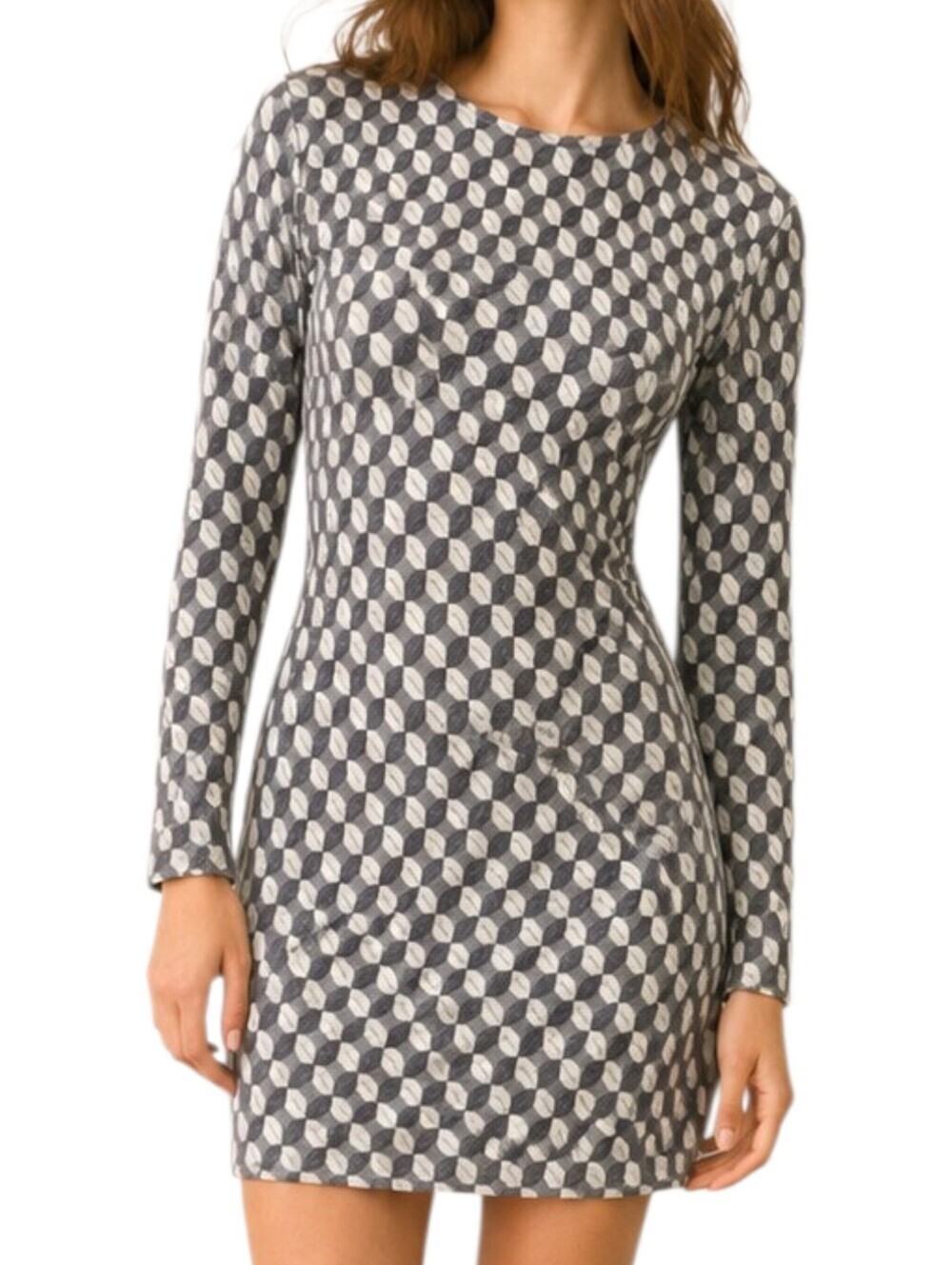 & Other Stories Long Sleeve Dress Women 10 Gray Cream